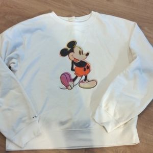 Uniqlo Women's Mickey Off White Sweatshirt
